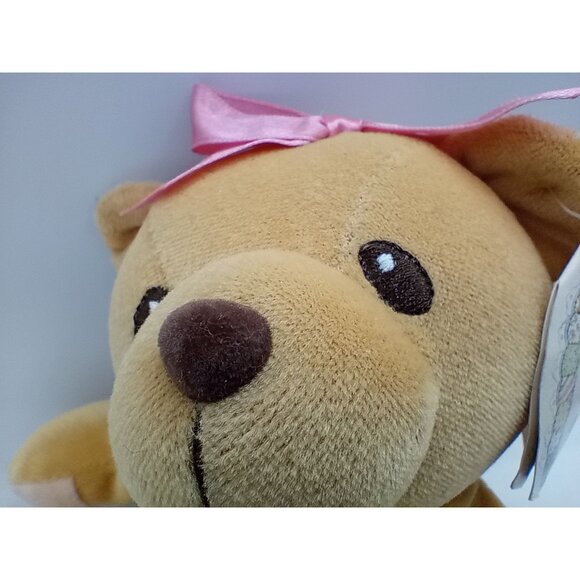 Ava Teddy Bear Cherished Teddies Sitting Plush Pink Ribbon Enesco 8 Inch 597317 - Picture 5 of 14